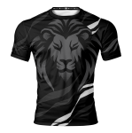 Czarna Koszulka Treningowa  z Grafiką Wild