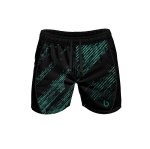 Czarno -zielone spodenki sportowe męskie z kieszeniami Raw Green