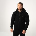 Czarna bluza z kapturem na zamek Prestige