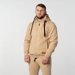 Beżowa Bluza z Zamkiem pod Szyją Prestige