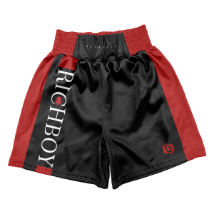 Czarno-czerwone szorty bokserskie Richboy