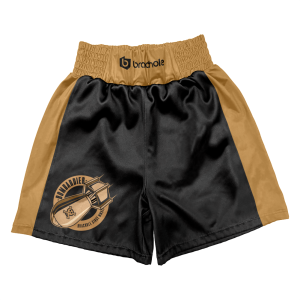 Czarno-złote spodnie bokserskie Bombardier