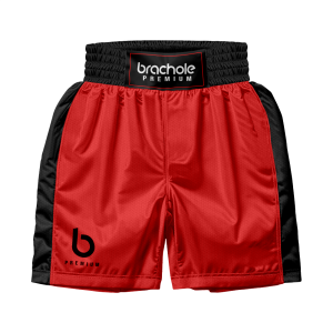 Czarno-czerwone Profesjonalne spodenki bokserskie Brachole Premium