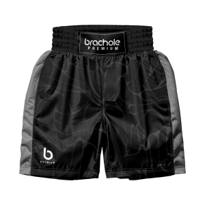 Czarno-szare olimpijskie spodenki do boksu Liquid