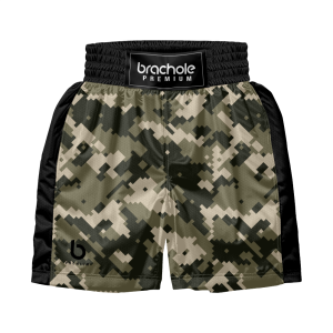 Czarno-zielone profesjonalne spodenki bokserskie Warfare                                                                     