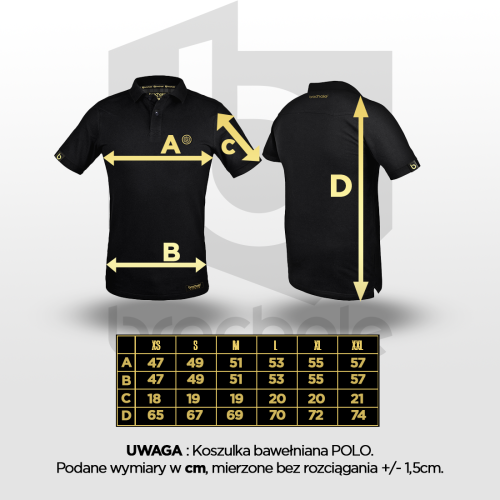 Koszulka Polo Czarna PREMIUM TARCZA polo_meska_rozmiar.png