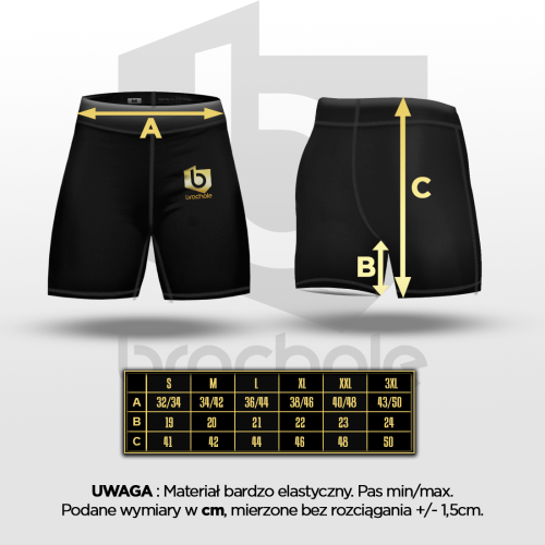 Czarne męskie spodenki kompresyjne PREMIUM Kółko