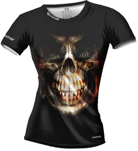 Czarna damska koszulka treningowa Czaszka