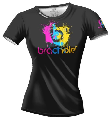 Czarna koszulka do ćwiczeń z logo Brachole