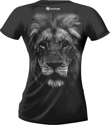 Czarna koszulka sportowa z grafiką Lwa