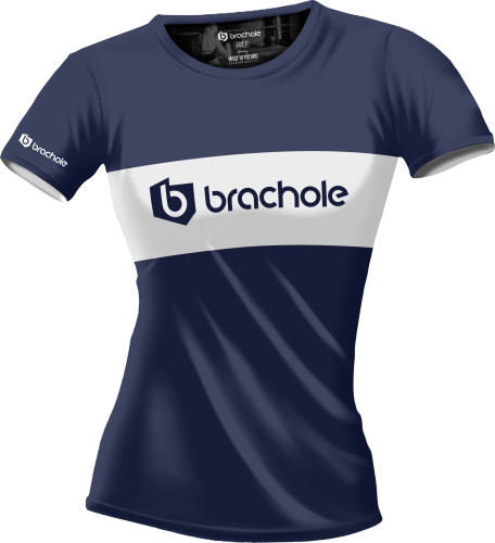 Granatowa koszulka treningowa damska z logo Brachole