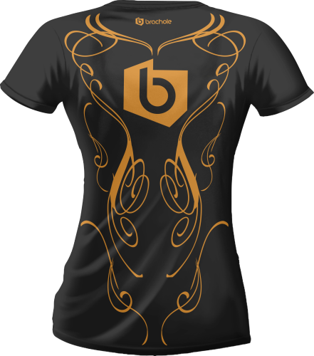 Czarna damska koszulka do ćwiczeń Lady