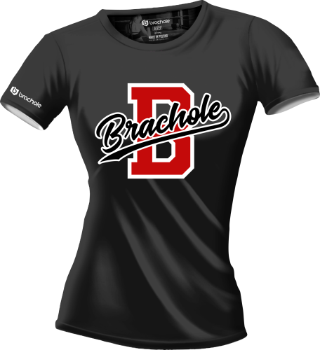 Czarny damski T-shirt treningowy