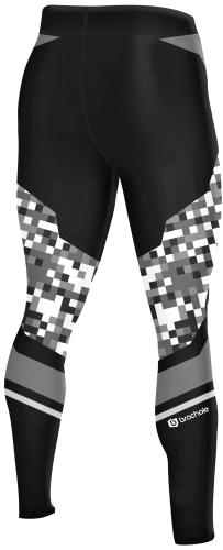 Legginsy męskie do fitnessu Pixel Szare