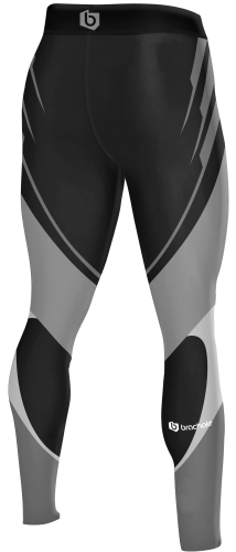 Legginsy męskie termoaktywne Abstract Szare