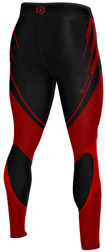 Legginsy męskie do fitnessu Abstract Czerwone