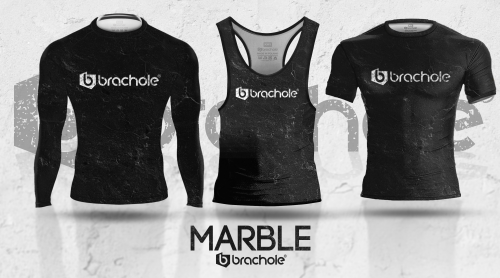 Czarny tank top na siłownię Marmur