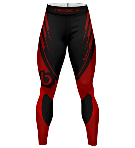 Legginsy męskie do fitnessu Abstract Czerwone