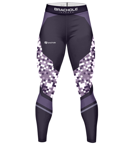 Męskie legginsy do biegania kolorowe Pixel