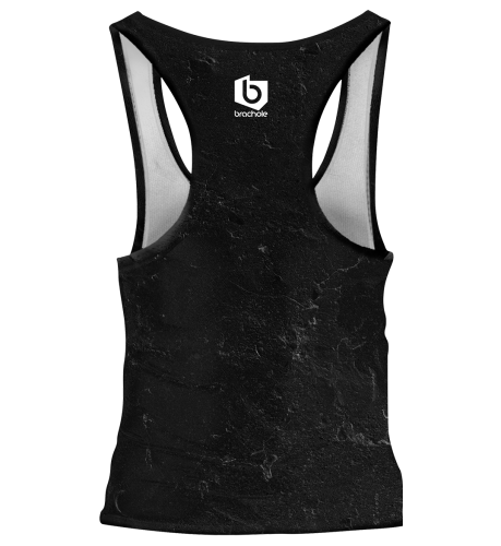 Czarny tank top na siłownię Marmur