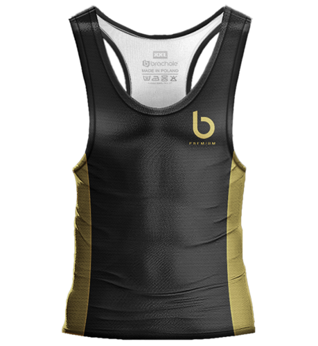 Czarny Tank Top męski Premium Złoty