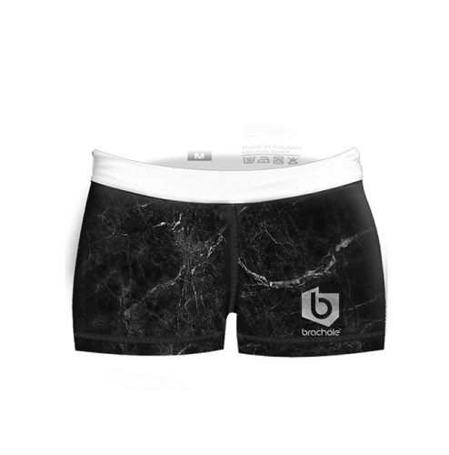 Czarne spodenki kompresyjne damskie Marble