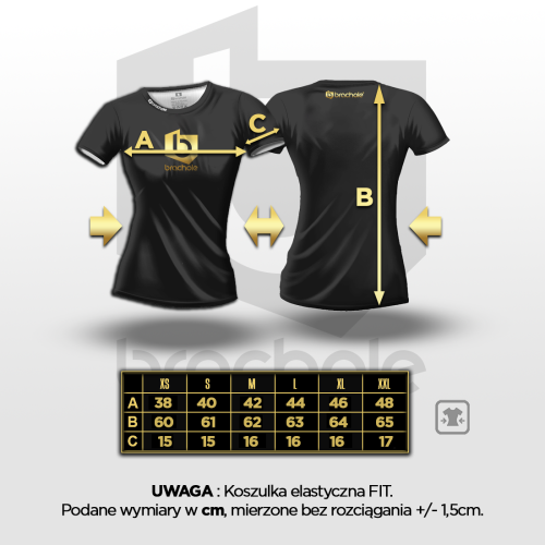 Czarny damski T-shirt treningowy