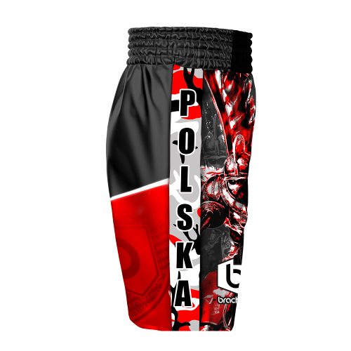 Czarne Spodenki Bokserskie Męskie z Grafiką HUSARII
