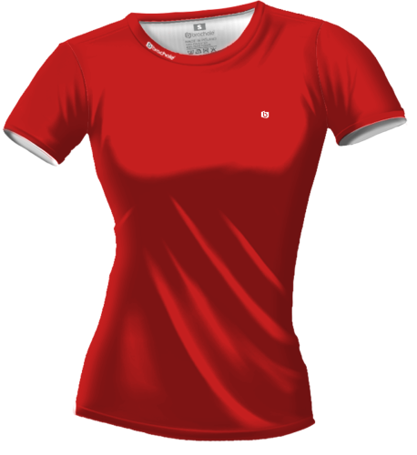 Czerwona damska koszulka do ćwiczeń