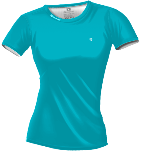 Błękitna damska koszulka do ćwiczeń