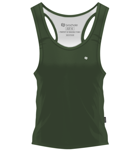 Khaki tank top damski treningowy