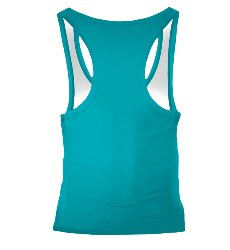 Błękitny tank top damski na siłownię