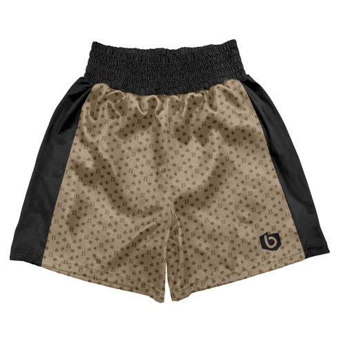 Czarno-brązowe spodenki bokserskie Brawler Czarno-brązowe spodenki bokserskie  Brawler.tył.png