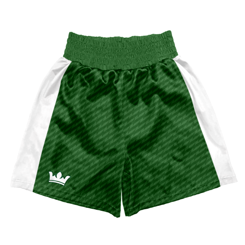 Biało-zielone spodenki bokserskie męskie KING Biało-zielone spodenki bokserskie męskie KING.tył.png