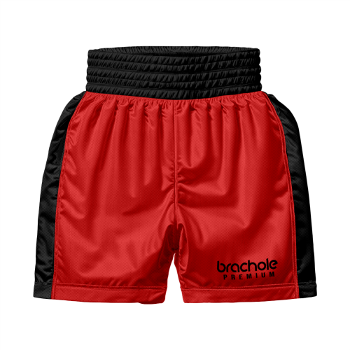 Czarno-czerwone Profesjonalne spodenki bokserskie Brachole Premium Czarno-czerwone Profesjonalne spodenki bokserskie Brachole Premium.tył.png