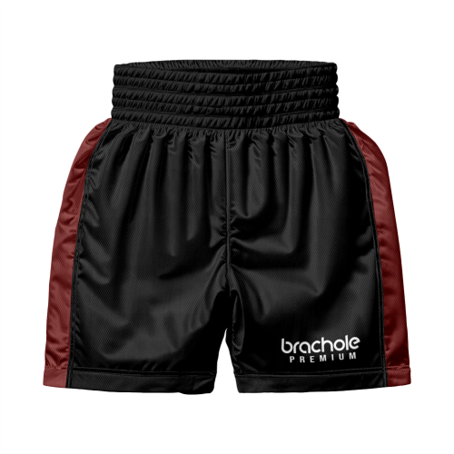 Czarno-bordowe olimpijskie spodenki do boksu Premium Czarno-bordowe Olimpijskie spodenki do boksu Premium.tył.png