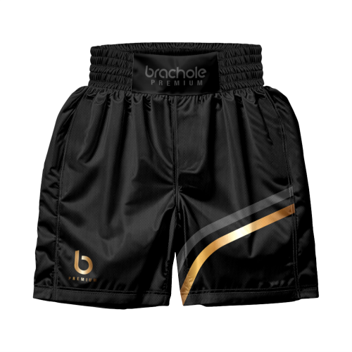 Czarne profesjonalne spodenki bokserskie Golden Line