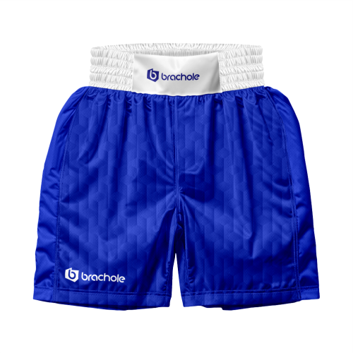 Niebieskie Olimpijskie spodenki do boksu Basic