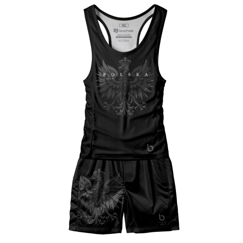 Czarny strój sportowy męski Polska Dark