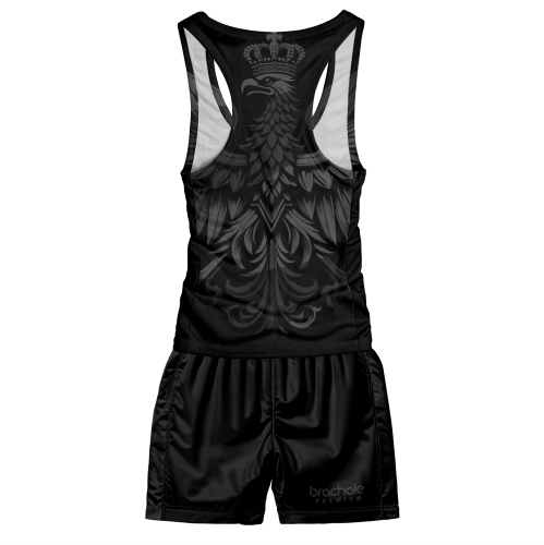 Czarny strój sportowy męski Polska Dark Czarny strój sportowy męski Polska Dark.tył.png