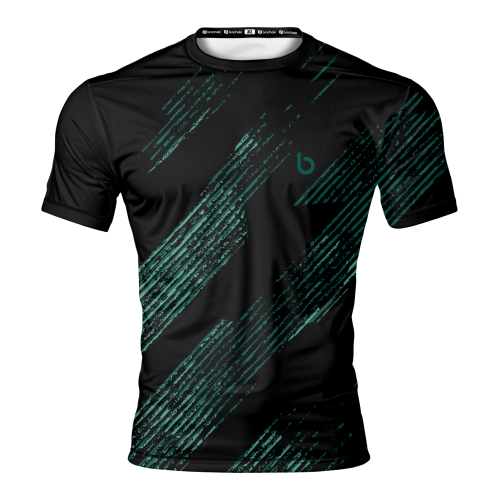 Czarno-zielona koszulka męska Raw Green Czarno-zielona profesjonalna koszulka męska Raw Green.przód.png