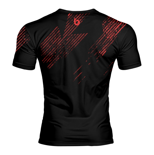 Czarno-czerwona koszulka męska sportowa Raw Red Czarno-Czerwona Koszulka Męska Sportowa Raw Red.tył.png