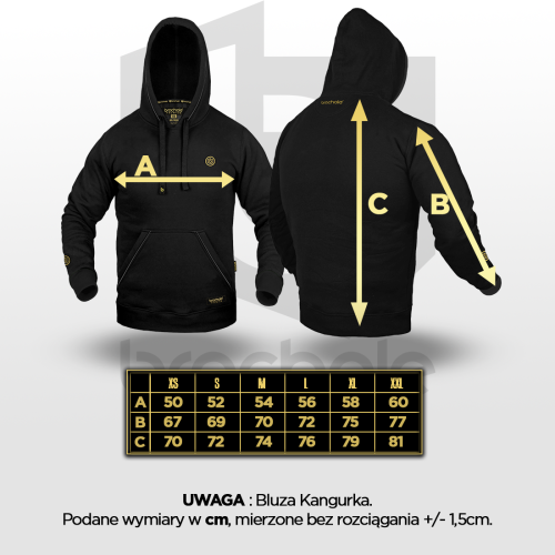 Oliwkowa bluza  kangurka męska z bawełny kangurka męska rozmiar.png