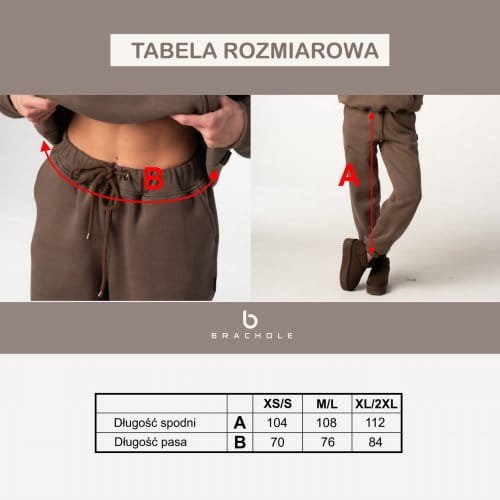 Oliwkowe spodnie dresowe joggery oversize damskie Rozmiary-dres-damski-spodnie-Prestige.webp