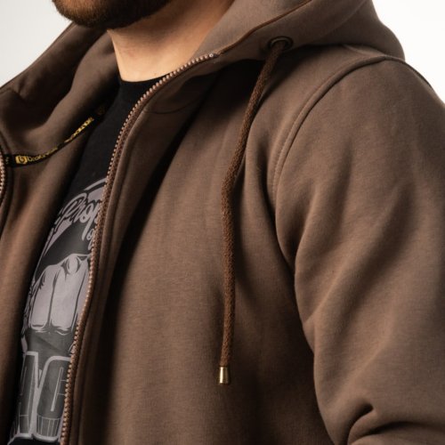 Brązowy komplet dresowy męski bawełniany Prestige Najwyższej jakości bluza z kapturem Brachole