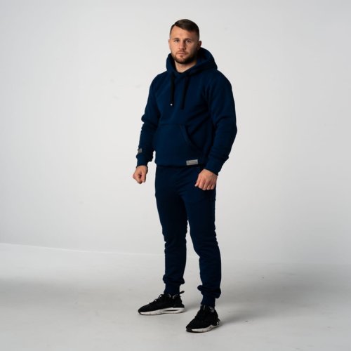 Granatowy dres męski bawełniany wysokiej jakości Prestige Granatowy dres męski bawełniany wysokiej jakości Prestige