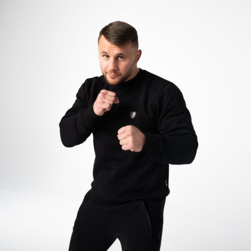 Czarny dres męski bawełniany Premium Czarna klasyczna bluza męska Brachole