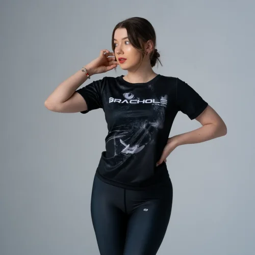 Czarna damska koszulka treningowa Pantera