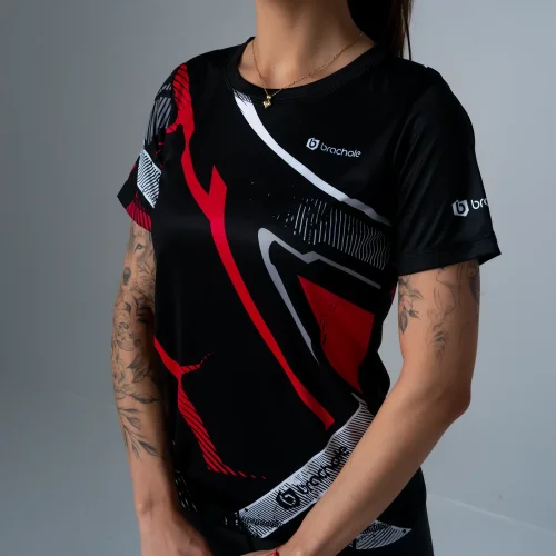 Czarna koszulka damska do fitnessu Damage