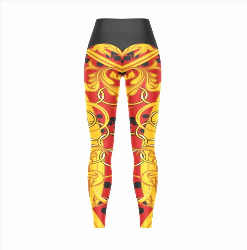 Legginsy Treningowe z wysokim stanem Damskie Złota Lilia